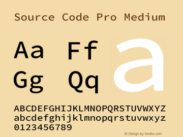 Source Code Pro Medium Version 1.000 Font Sample