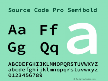 Source Code Pro Semibold Version 1.000 Font Sample