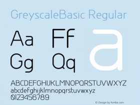 GreyscaleBasic Regular Version 001.000图片样张
