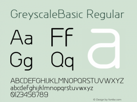 GreyscaleBasic Regular Version 001.000图片样张