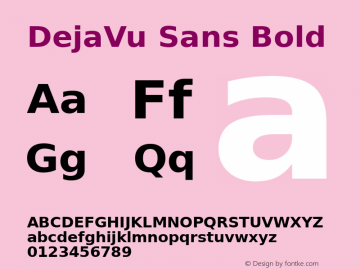 DejaVu Sans Bold Version 2.31 Font Sample