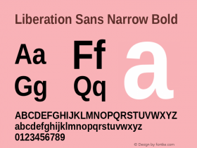 Liberation Sans Narrow Bold Version 1.07图片样张