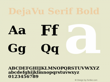 DejaVu Serif Bold Version 2.31 Font Sample