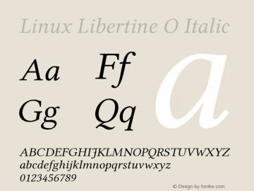 Linux Libertine O Italic Version 4.0.3 Font Sample