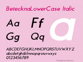 BetecknaLowerCase Italic Version图片样张