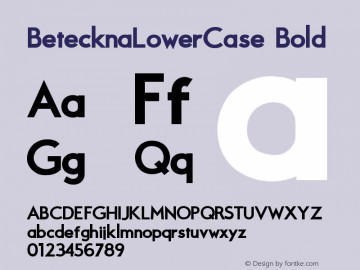 BetecknaLowerCase Bold Version Font Sample