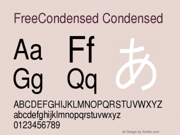 FreeCondensed Condensed Version $Revision: 1.79 $ Font Sample