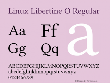 Linux Libertine O Regular Version 4.4.1 Font Sample