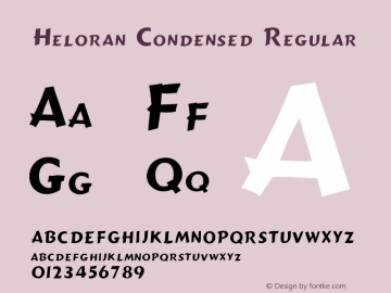 Heloran Condensed Regular Version 1.000 Font Sample