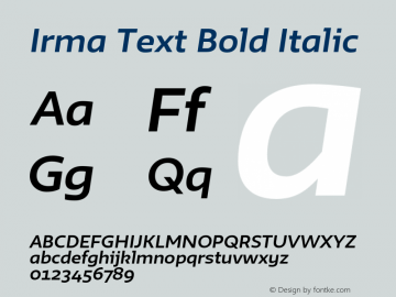 Irma Text Bold Italic Version 1.000图片样张