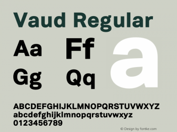 Vaud Regular Version 1.000;PS 001.000;hotconv 1.0.38 Font Sample