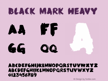 Black Mark Heavy Version 1.000 Font Sample