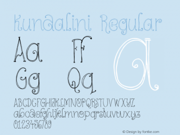 Kundalini Regular Version 1.000 Font Sample
