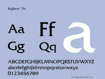 BigBear Thin Regular Unknown Font Sample
