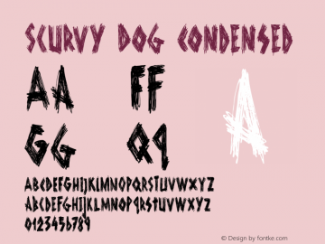 Scurvy Dog Condensed Version 1.000 Font Sample