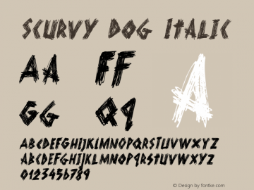 Scurvy Dog Italic Version 1.000 Font Sample