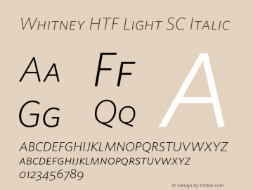 Whitney HTF Light SC Italic 001.000图片样张