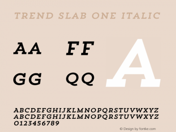 Trend Slab One Italic 1.000 Font Sample