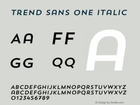 Trend Sans One Italic 1.000 Font Sample