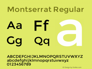 Montserrat Regular 2.000 Font Sample