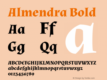 Almendra Bold Version 1.001 Font Sample