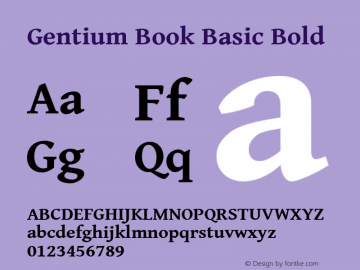 Gentium Book Basic Bold Version 1.100 Font Sample