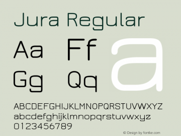 Jura Regular Version 2.5.1 Font Sample