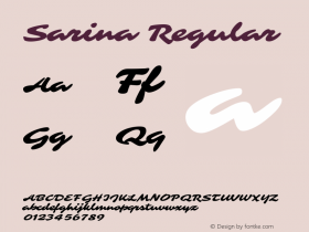 Sarina Regular Version 1.001 Font Sample