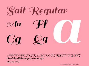 Sail Regular Version 1.001 Font Sample