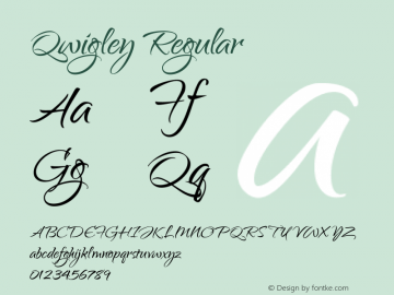 Qwigley Regular Version 1.003 Font Sample