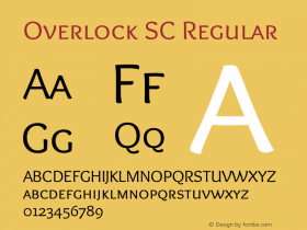 Overlock SC Regular Version 1.001 Font Sample