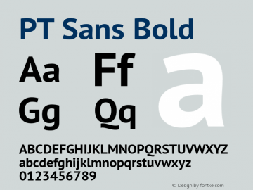 PT Sans Bold Version 2.003W OFL Font Sample
