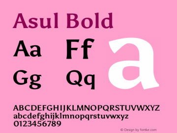 Asul Bold Version 1.001 Font Sample