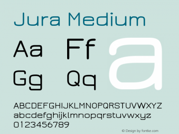 Jura Medium Version 2.5.1 Font Sample