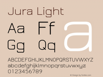 Jura Light Version 2.5.1 Font Sample