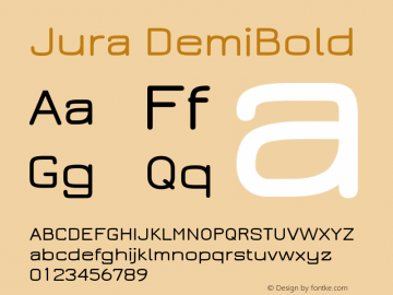 Jura DemiBold Version 2.5.1 Font Sample