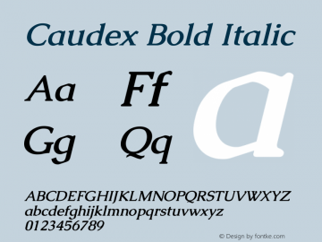 Caudex Bold Italic Version 1.01 Font Sample