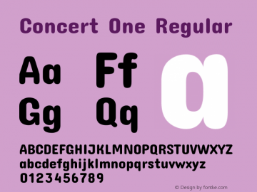 Concert One Regular Version 1.001 Font Sample