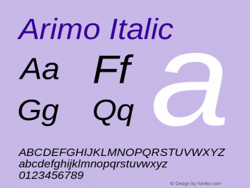 Arimo Italic Version 1.10图片样张