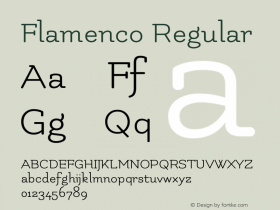 Flamenco Regular Version 1.001 Font Sample