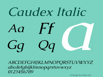 Caudex Italic Version 1.01图片样张