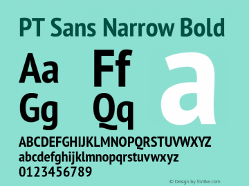 PT Sans Narrow Bold Version 2.003W OFL图片样张