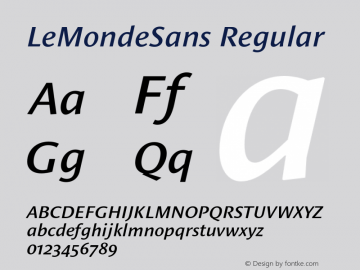 LeMondeSans Regular 001.000 Font Sample