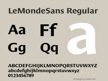 LeMondeSans Regular 001.000 Font Sample