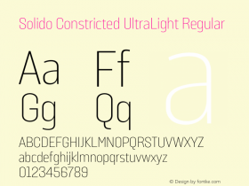 Solido Constricted UltraLight Regular Version 1.001;PS 001.001;hotconv 1.0.70;makeotf.lib2.5.58329 Font Sample