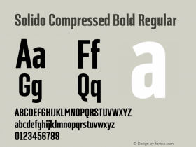 Solido Compressed Bold Regular Version 1.001;PS 001.001;hotconv 1.0.70;makeotf.lib2.5.58329 Font Sample