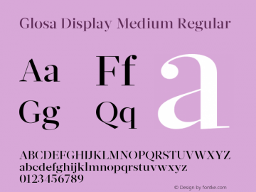 Glosa Display Medium Regular Version 1.0图片样张