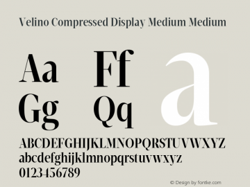 Velino Compressed Display Medium Medium Version 1.000 Font Sample