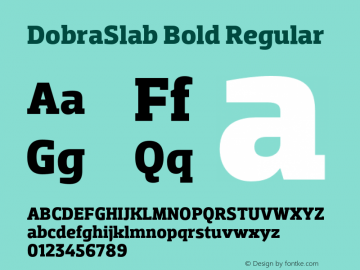 DobraSlab Bold Regular Version 1.0 Font Sample