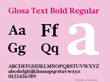 Glosa Text Bold Regular Version 1.0图片样张